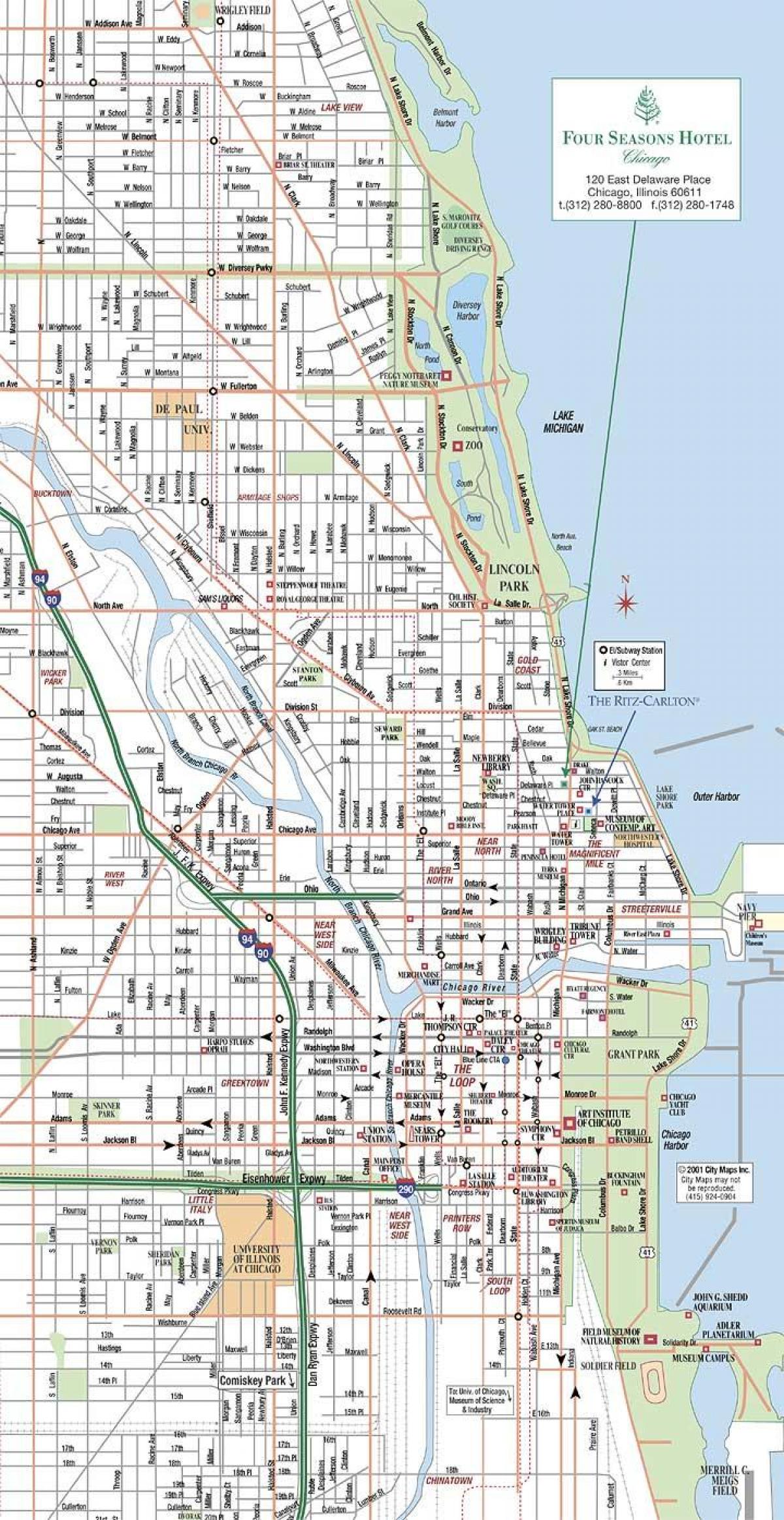 карта вуліц Чыкага
