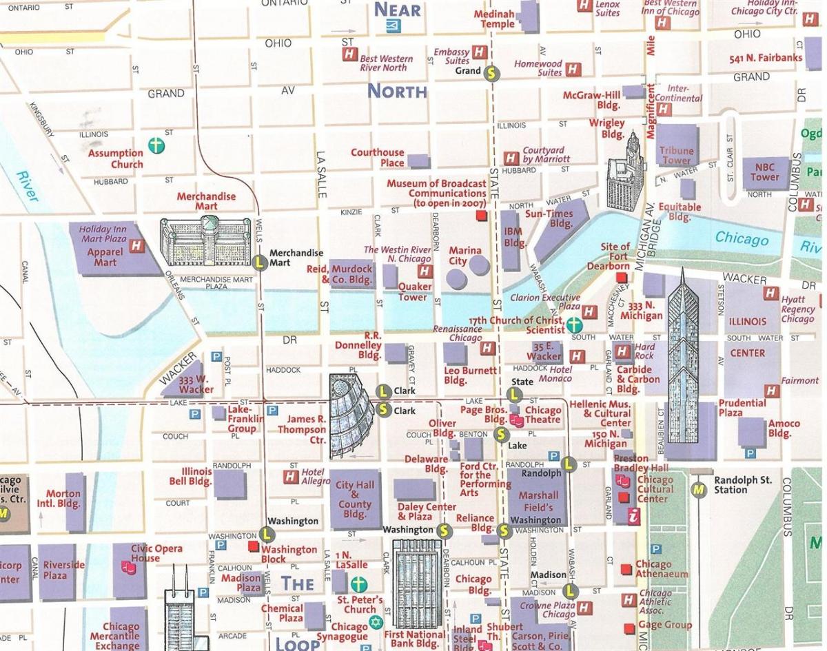 карта горада Чыкага