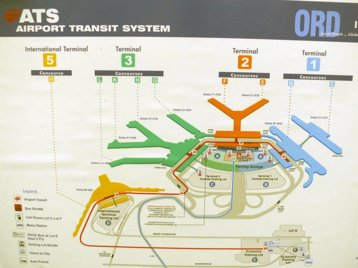 карта аэрапорта Чыкага O Харэ