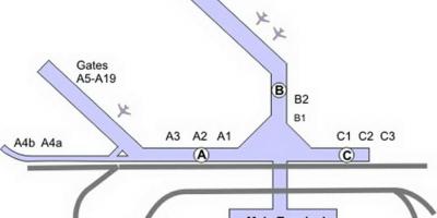 Карта аэрапорце Чыкага Мідўэй
