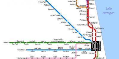 Карта метро Чыкага