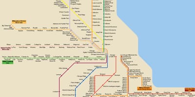 Чыкага грамадскага транспарту карце