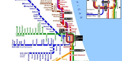 Метро ў Чыкага карце